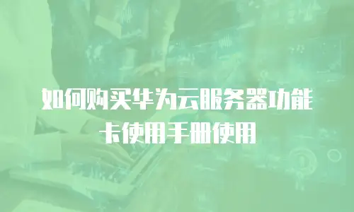 如何购买华为云服务器功能卡使用手册使用