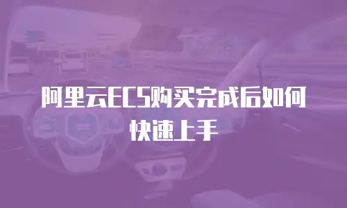 阿里云ECS购买完成后如何快速上手