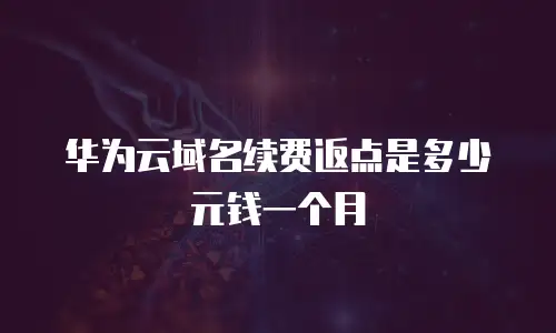 华为云域名续费返点是多少元钱一个月