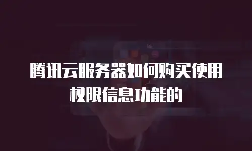腾讯云服务器如何购买使用权限信息功能的