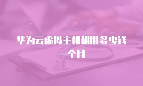 华为云虚拟主机租用多少钱一个月