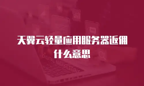 天翼云轻量应用服务器返佣什么意思
