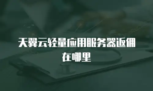 天翼云轻量应用服务器返佣在哪里