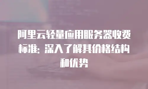 阿里云轻量应用服务器收费标准: 深入了解其价格结构和优势