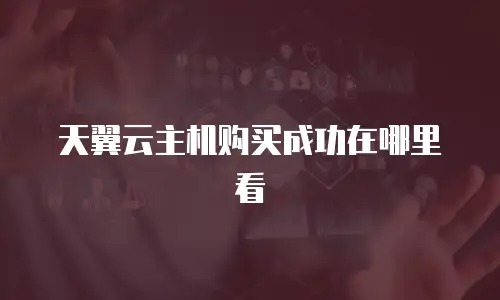 天翼云主机购买成功在哪里看