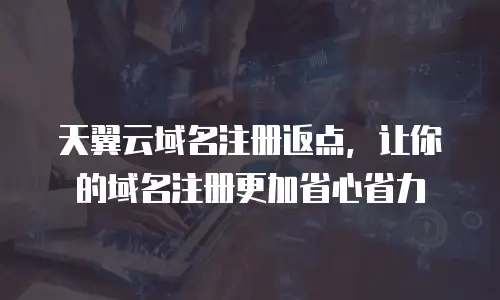 天翼云域名注册返点，让你的域名注册更加省心省力