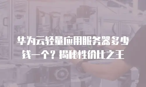 华为云轻量应用服务器多少钱一个？揭秘性价比之王