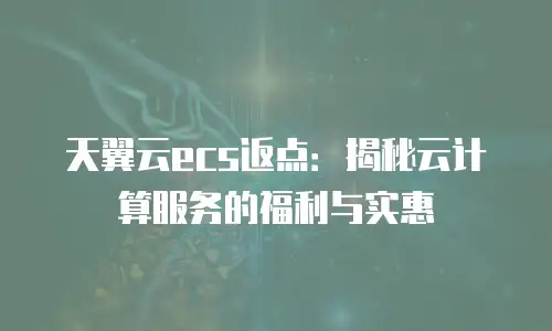 天翼云ecs返点：揭秘云计算服务的福利与实惠