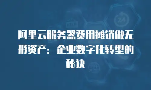 阿里云服务器费用摊销做无形资产：企业数字化转型的秘诀