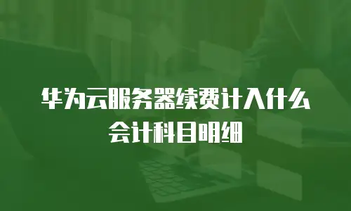华为云服务器续费计入什么会计科目明细
