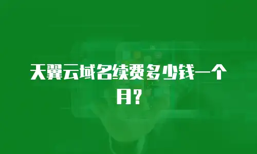 天翼云域名续费多少钱一个月？