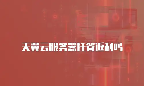 天翼云服务器托管返利吗