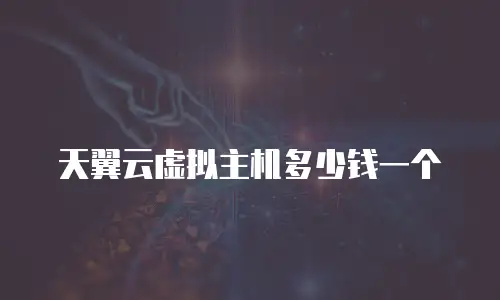 天翼云虚拟主机多少钱一个