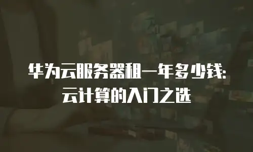 华为云服务器租一年多少钱：云计算的入门之选