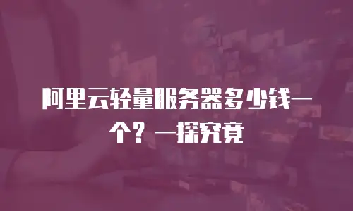 阿里云轻量服务器多少钱一个？一探究竟