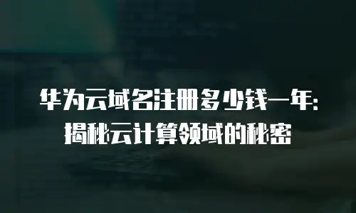 华为云域名注册多少钱一年：揭秘云计算领域的秘密
