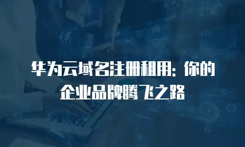 华为云域名注册租用: 你的企业品牌腾飞之路