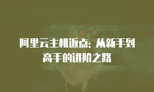 阿里云主机返点: 从新手到高手的进阶之路