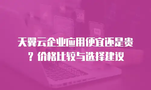 天翼云企业应用便宜还是贵？价格比较与选择建议