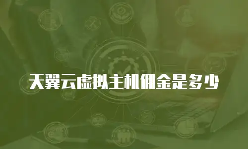 天翼云虚拟主机佣金是多少