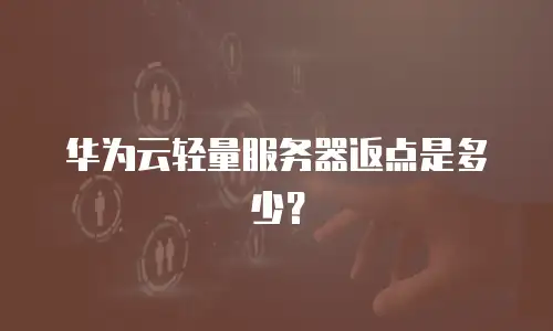 华为云轻量服务器返点是多少？