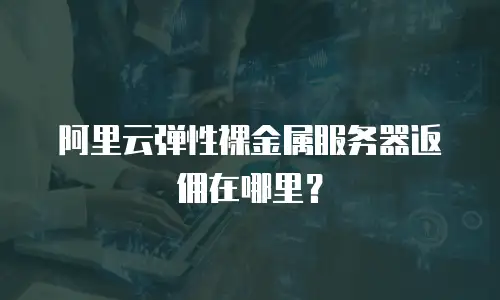 阿里云弹性裸金属服务器返佣在哪里？