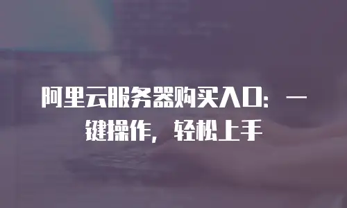 阿里云服务器购买入口：一键操作，轻松上手