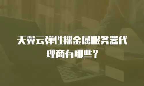 天翼云弹性裸金属服务器代理商有哪些？