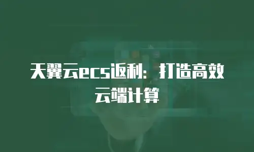 天翼云ecs返利：打造高效云端计算