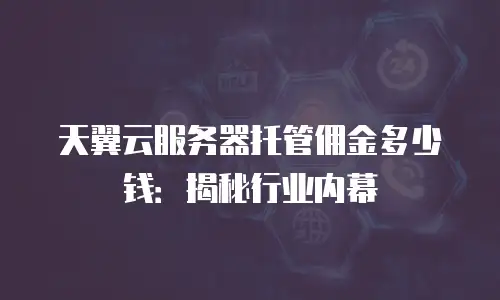 天翼云服务器托管佣金多少钱：揭秘行业内幕