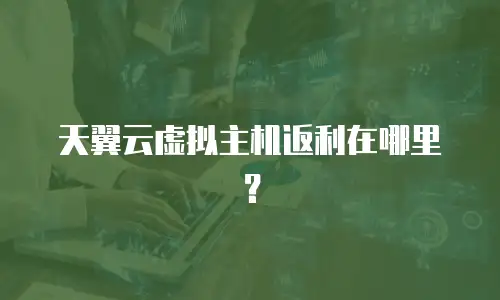 天翼云虚拟主机返利在哪里？