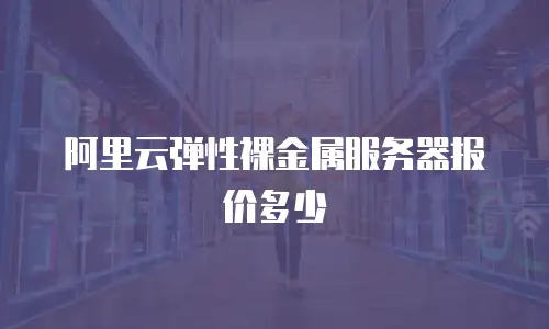 阿里云弹性裸金属服务器报价多少