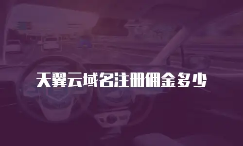 天翼云域名注册佣金多少