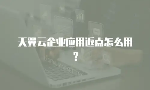 天翼云企业应用返点怎么用？