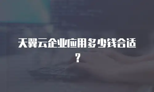 天翼云企业应用多少钱合适？