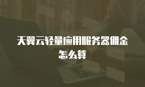 天翼云轻量应用服务器佣金怎么算
