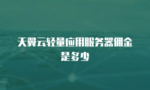 天翼云轻量应用服务器佣金是多少