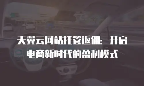 天翼云网站托管返佣：开启电商新时代的盈利模式