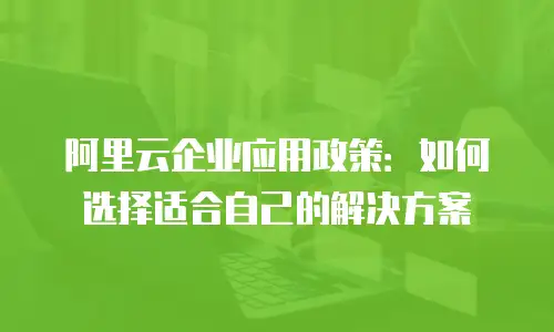 阿里云企业应用政策：如何选择适合自己的解决方案