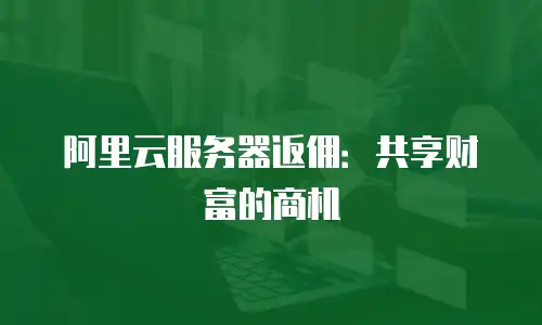 阿里云服务器返佣：共享财富的商机