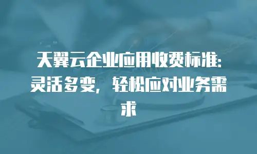 天翼云企业应用收费标准：灵活多变，轻松应对业务需求