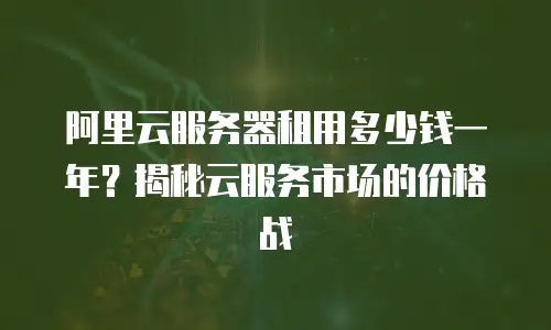 阿里云服务器租用多少钱一年？揭秘云服务市场的价格战