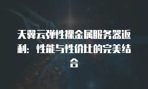 天翼云弹性裸金属服务器返利：性能与性价比的完美结合