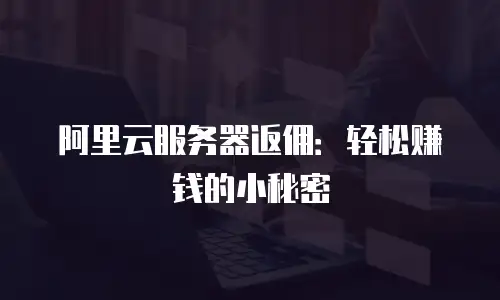 阿里云服务器返佣：轻松赚钱的小秘密