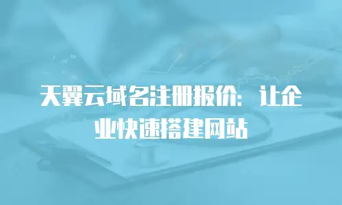 天翼云域名注册报价：让企业快速搭建网站