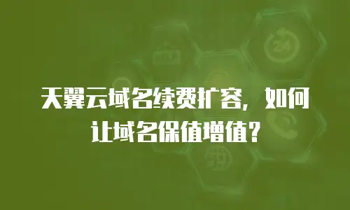 天翼云域名续费扩容，如何让域名保值增值？