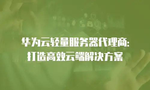 华为云轻量服务器代理商：打造高效云端解决方案
