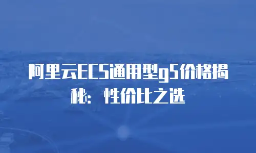 阿里云ECS通用型g5价格揭秘：性价比之选