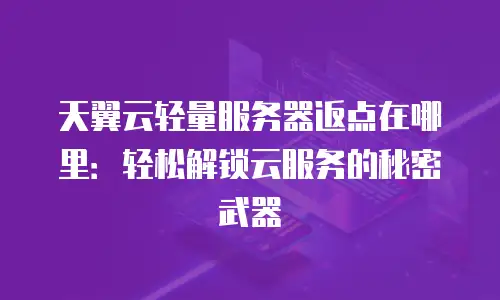 天翼云轻量服务器返点在哪里：轻松解锁云服务的秘密武器