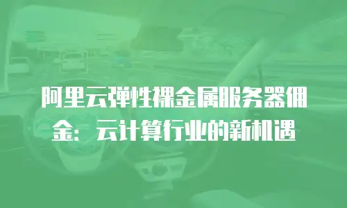阿里云弹性裸金属服务器佣金：云计算行业的新机遇